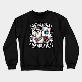 NO PROBLLAMA - I GRADUATED  - FUNNY ANIMALS GRADUATION DAY CELEBRATION Crewneck Sweatshirt